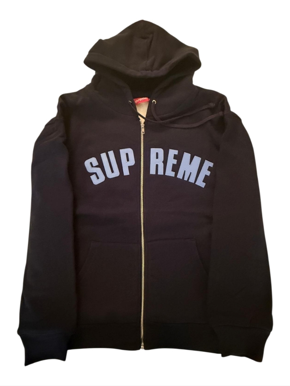 Supreme Split Arc Zip Up Hooded Sweatshirt Black Size Large